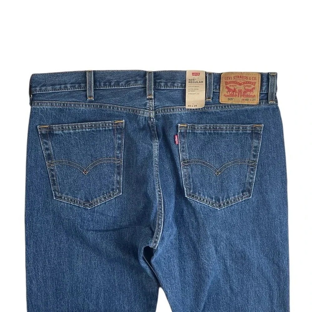 MJ219 NWT Mens Levi’s Strauss 505 Regular Fit Straight Leg Denim Jeans 40x29